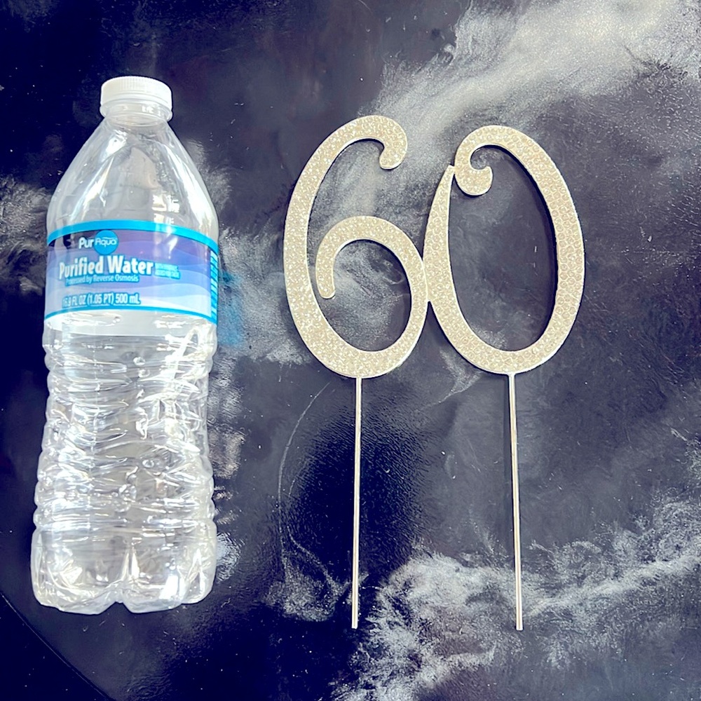 60 wedding cake topper. Diamond anniversary.
